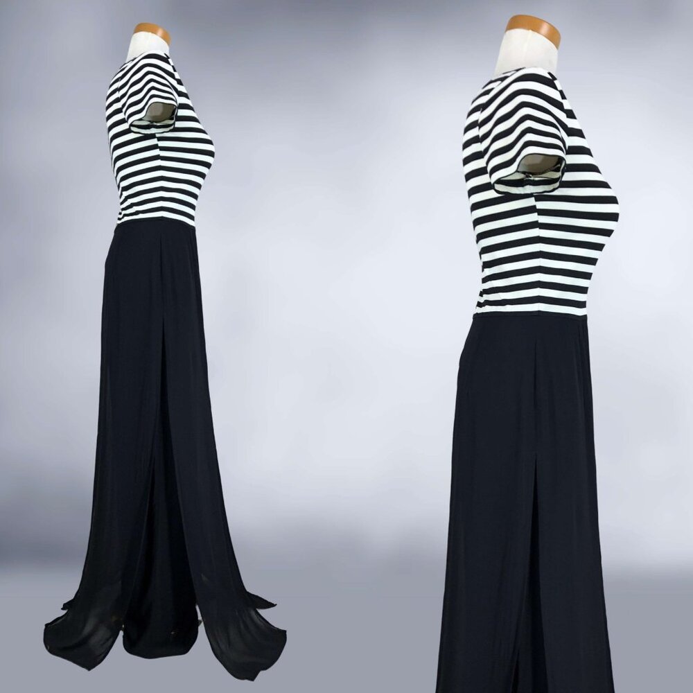 VINTAGE 90s Striped Car Wash Flap Gothic Jumpsuit by Ashlee Size 8 VFG - Picture 6 of 9